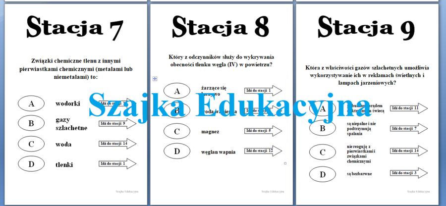 Stacje zadaniowe - Składniki powietrza
