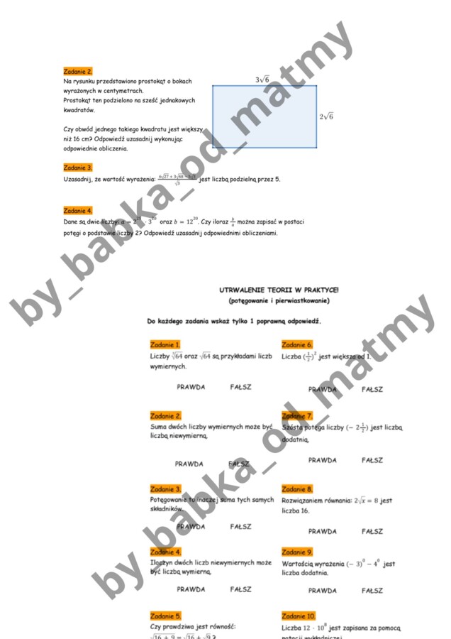 Zeszyt przygotowań do E8 z matematyki - CAŁOŚĆ! - 21 zestawów -