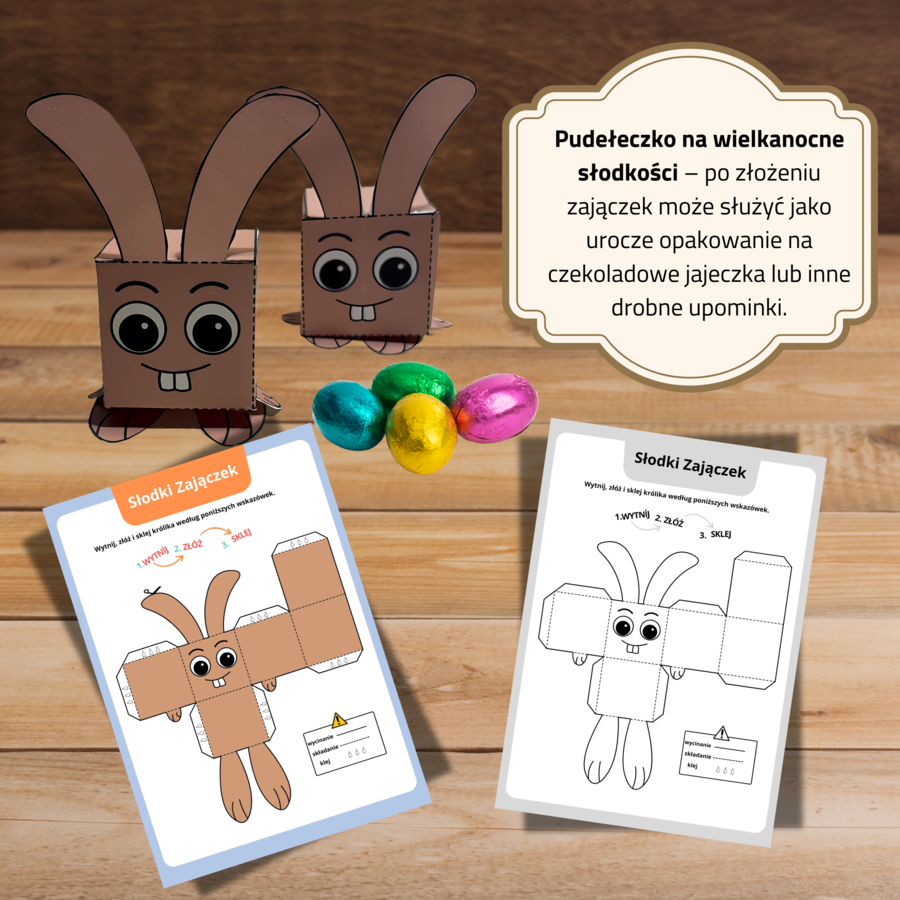 Słodki Zajączek – kreatywny szablon do składania
