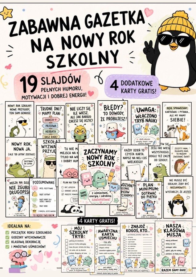 🎒 ZABAWNA GAZETKA NA NOWY ROK SZKOLNY 🎒