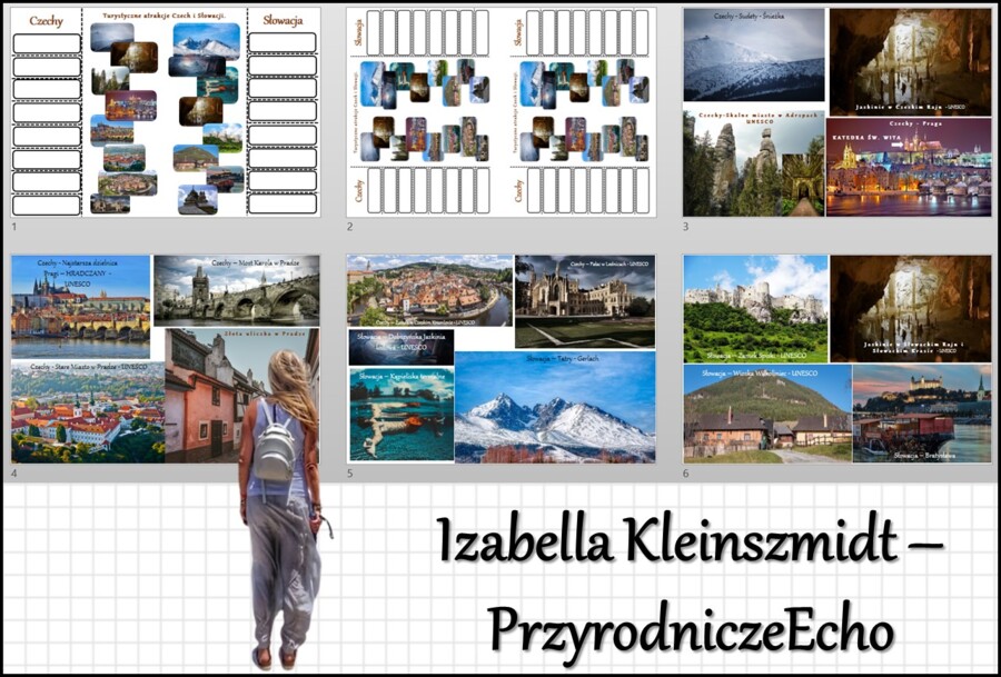 Notatka okienkowa oraz obrazki do zalaminowania „Turystyczne atrakcje Czech i Słowacji” w pdf. Geografia 6 dział „Sąsiedzi Polski”.