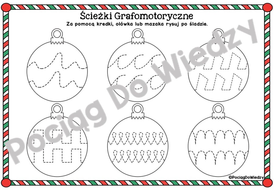 Rysowanie po śladzie - dekorujemy bombki