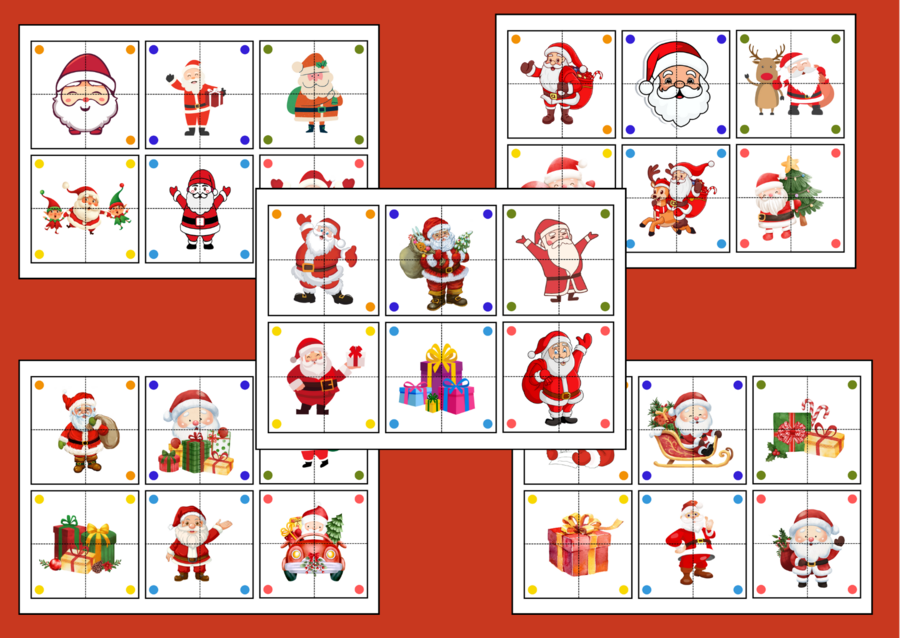 MIKOŁAJKI – puzzle – układanka- układanki - biblioteka – świetlica – przedszkole – Boże Narodzenie – 30 wersji