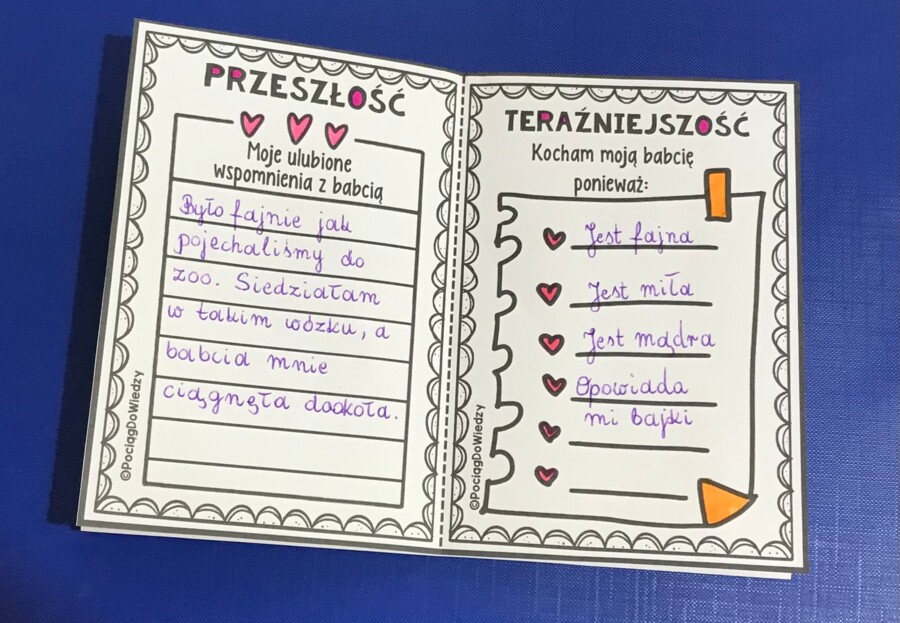 Dzień Babci i Dziadka - Kartka Oś Czasu