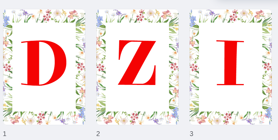 Dzień Kobiet - girlanda, napis, kwiatowa ramka