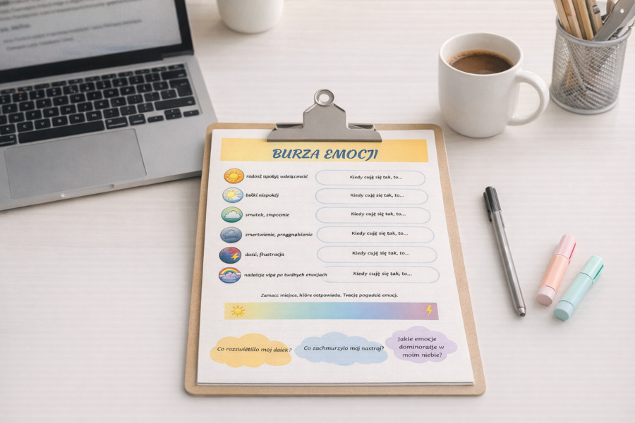 Burza emocji – karta samoświadomości emocjonalnej