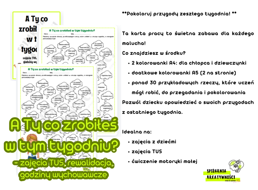 A Ty co zrobiłeś w tym tygodniu? - zajęcia TUS, rewalidacja, godziny wychowawcze