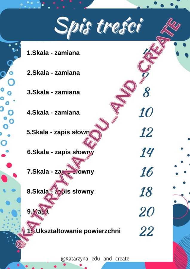 Kostki edukacyjne - mapa i skala
