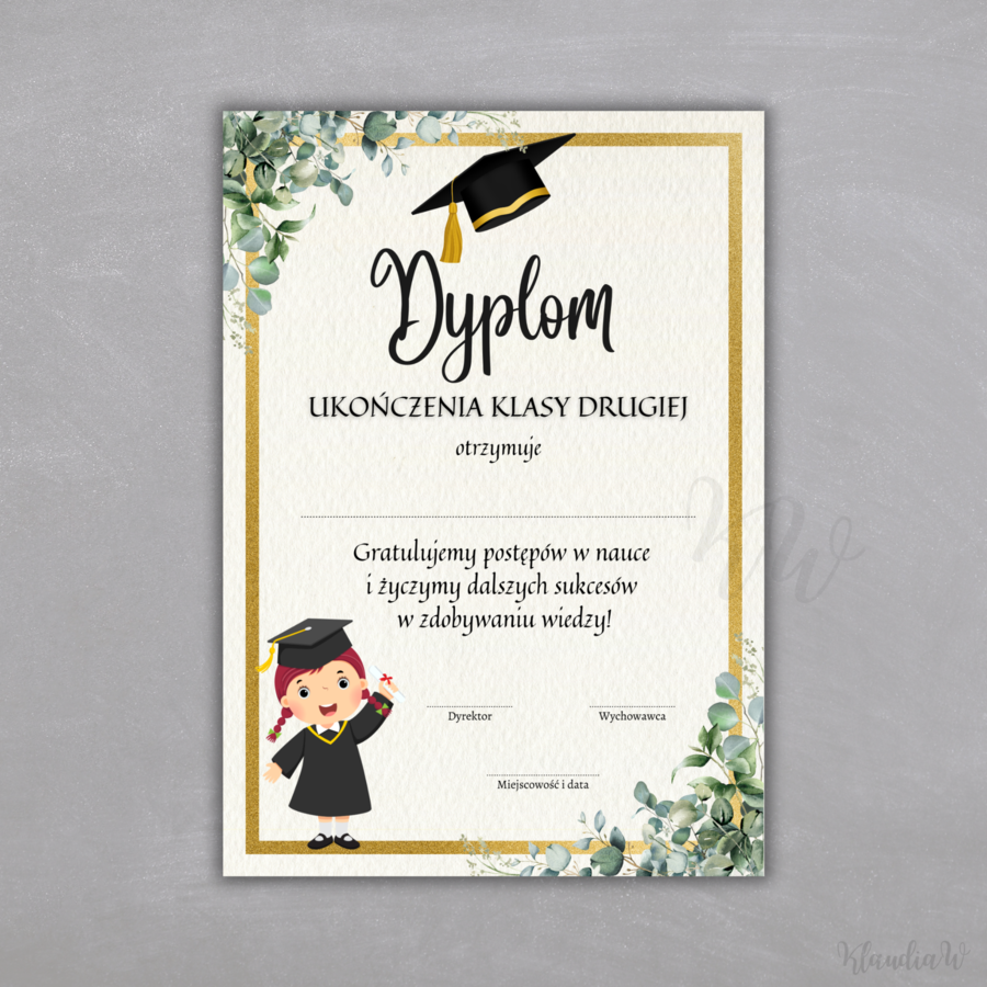 Dyplomy Ukończenia Klasy Drugiej - zestaw
