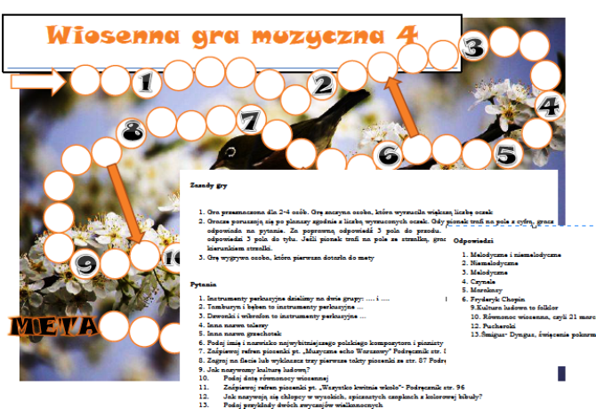 Wiosenna gra muzyczna dla klasy 4