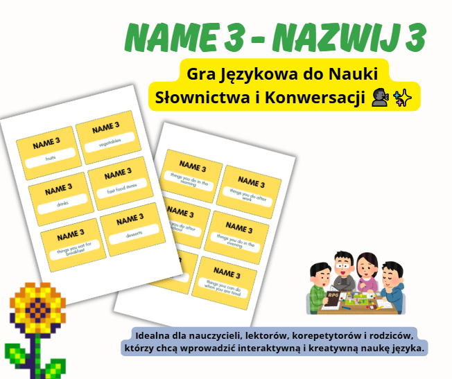 GRA JĘZYKOWA, KONWERSACJE, NAZWIJ 3, ANGIELSKI, EGZAMIN, MATURA, SPEAKING