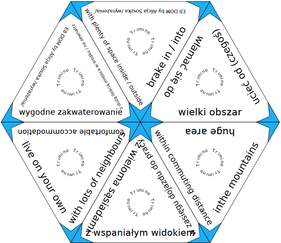 E8 DOM by Alicja Soszka - gra TRIMINO - wyrażenia