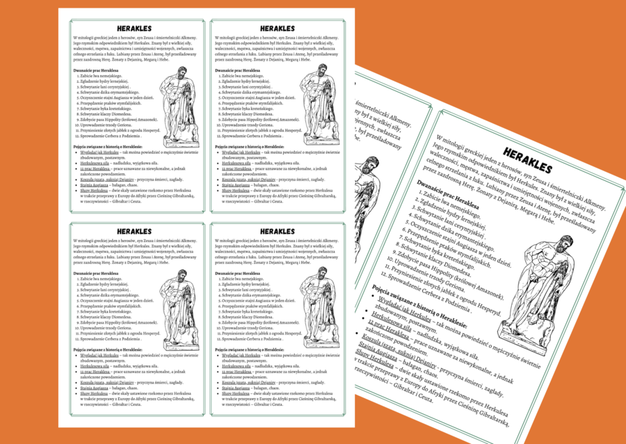 HERAKLES I JEGO PRACE - wklejka - wklejki - mit - mitologia