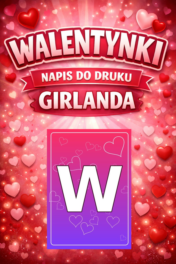 Girlanda WALENTYNKI – napis do druku (PDF, 10 liter)