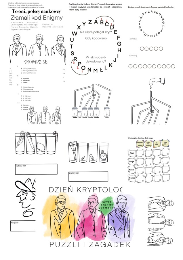 Dzień kryptologii, puzzli i zagadek - karty pracy