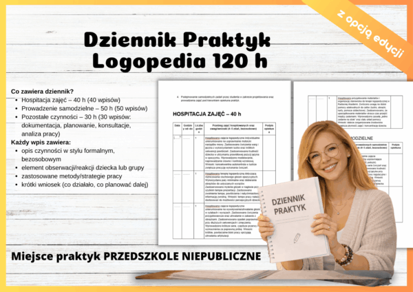 Dziennik Praktyk Logopedia 120 h