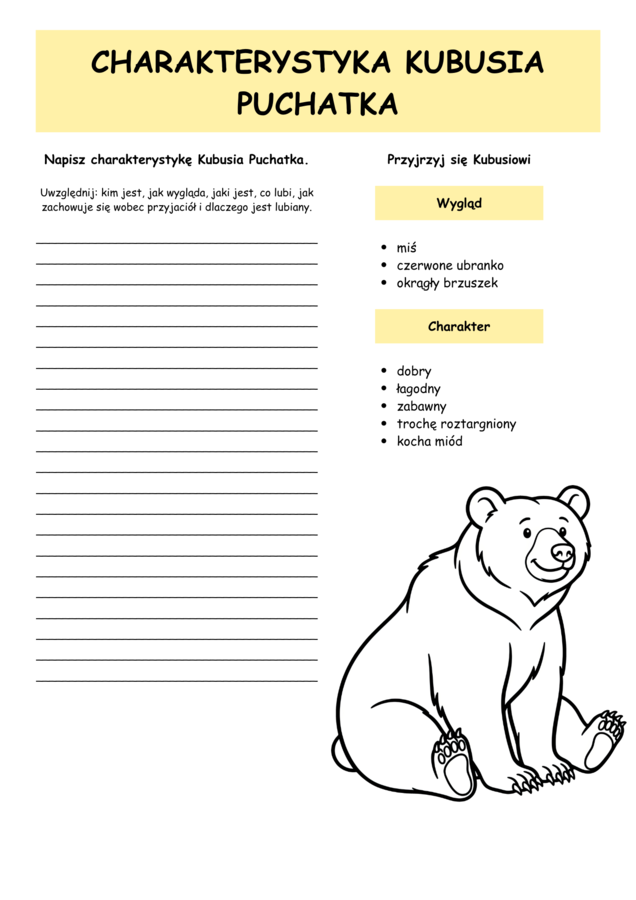 Kubuś Puchatek w Stumilowym Lesie – pakiet 20 kart pracy dla klas 1–3