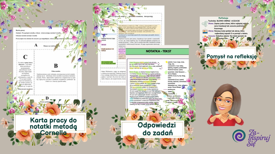 Pan Tadeusz ( Inwokacja) - scenariusz lekcji, karty pracy , AI