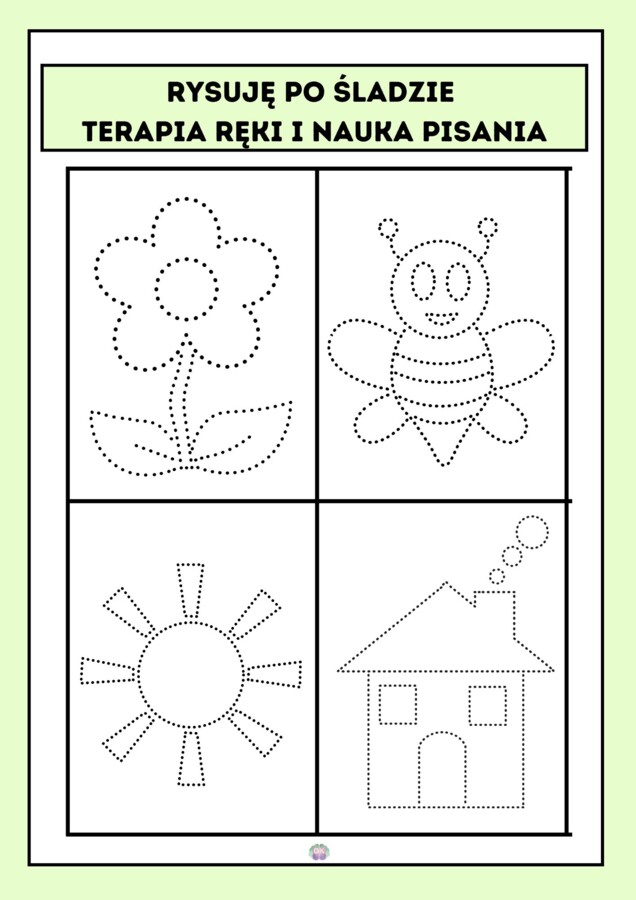 ✏️ Rysuję po śladzie – terapia ręki i nauka pisania! Grafomotoryka!