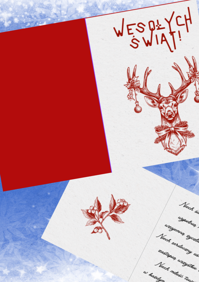 Boże Narodzenie, Wigilia - kartka z życzeniami, życzenia