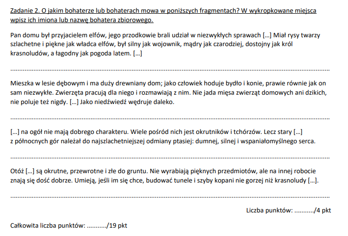 Test wiedzy z lektury Hobbit, czyli tam i z powrotem