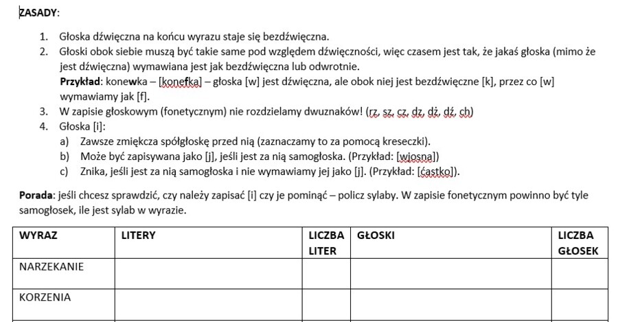 Fonetyka - ćwiczenia