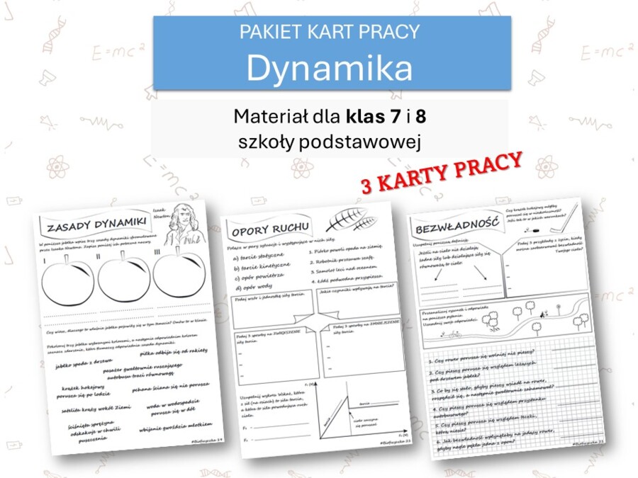 Fizyka 7 i 8. PAKIET KART PRACY. Dynamika.