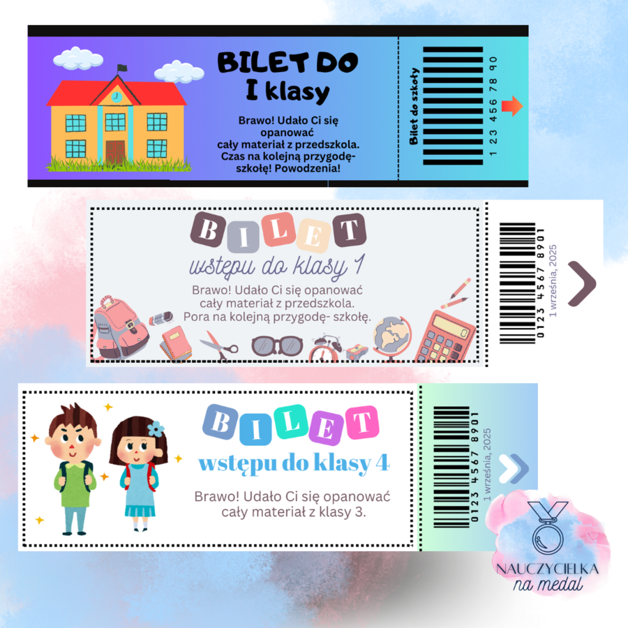 Bilet do klasy I, II, III i IV na koniec roku 2025, upominek