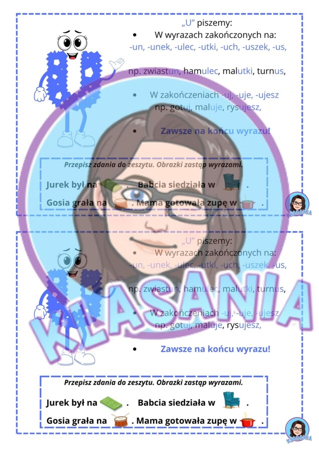 Wklejka- pisownia ,,U"