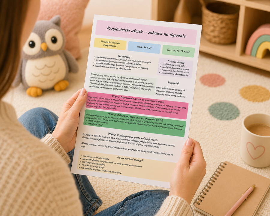 Przyjacielski uścisk – zabawa na dywanie