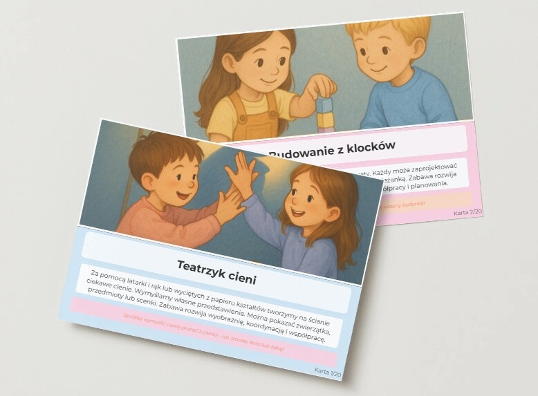 Zabawy w deszczowy dzień – zestaw kart obrazkowych