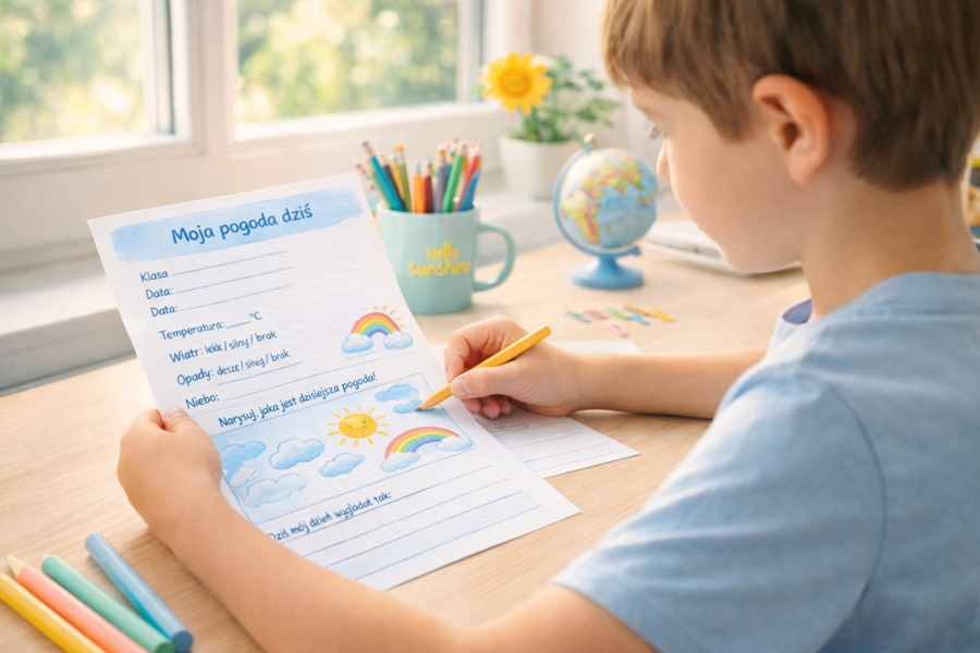 Moja pogoda – plakat do uzupełnienia