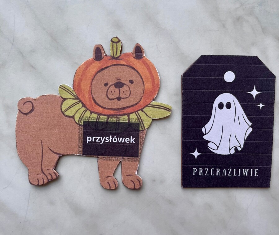 Halloween - straszne części mowy - dopasowywanka