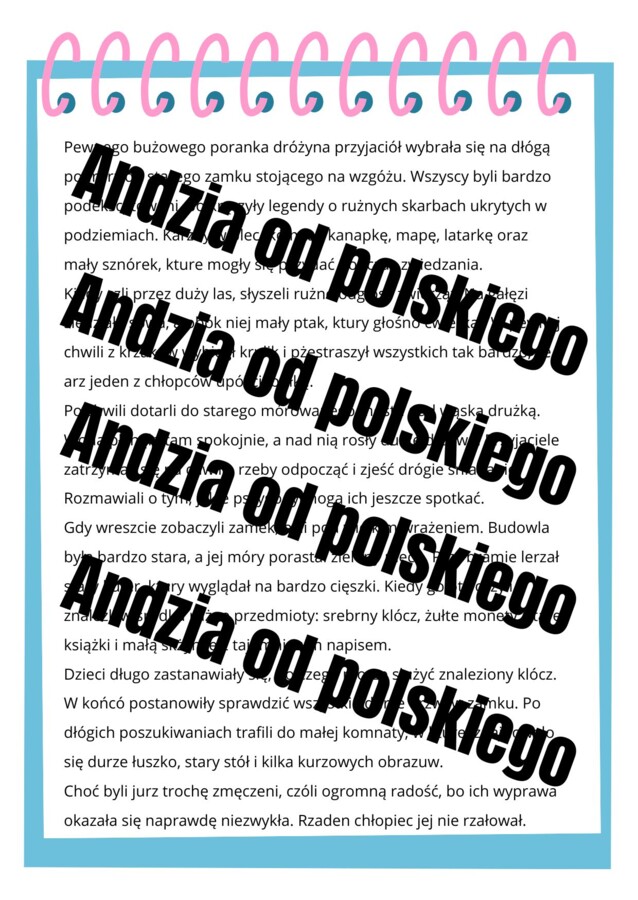 Dyktando z błędami. Ó/u, Rz/ż