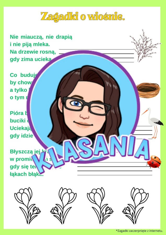 Wiosna- karty pracy klasa 1 (dodatkowe)
