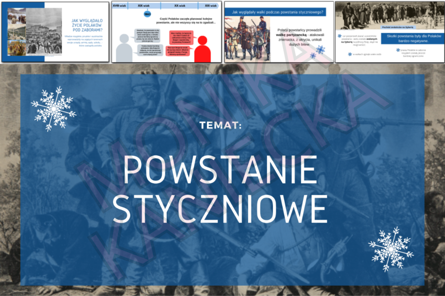 Powstanie styczniowe - prezentacja historia klasa 4