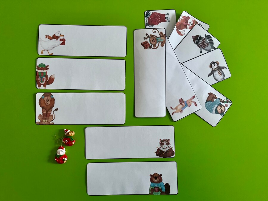 Boże Narodzenie - puste fiszki - miejsce na życzenia, polecenia