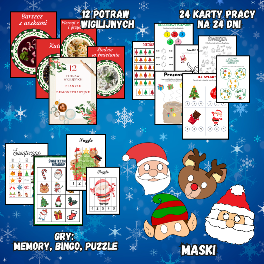 KALENDARZ ADWENTOWY TRADYCYJNY - 2 wersje, 30 zadań!