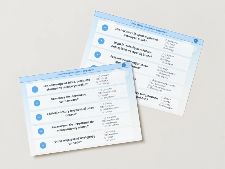 Quiz: "Wiesz wszystko o pogodzie?"