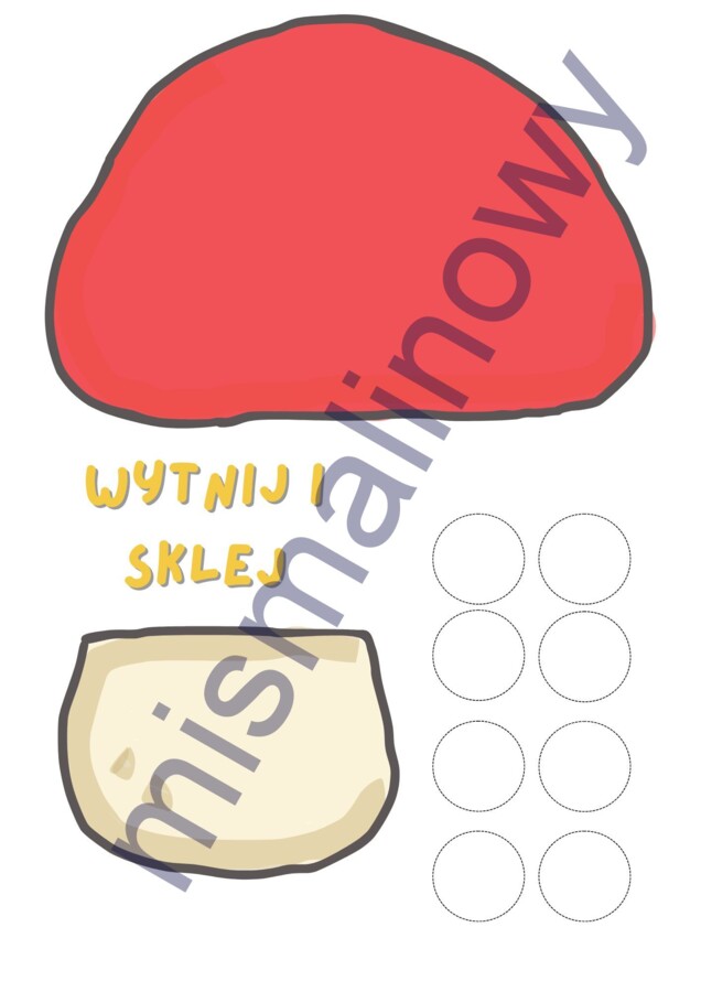 Karta pracy "wytnij i sklej" muchomor