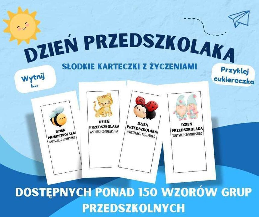 DZIEŃ PRZEDSZKOLAKA – KARTECZKI NA SŁODKOŚCI – GRUPA ZŁOTE RYBKI
