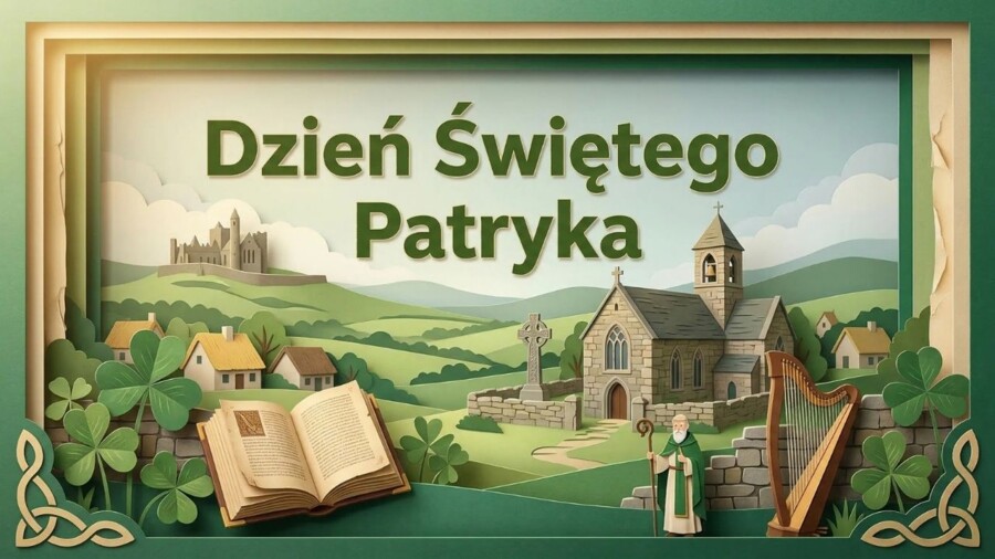 Dzień Świętego Patryka - Irlandia, symbole i tradycje (gazetka szkolna / prezentacja, 19 plansz)