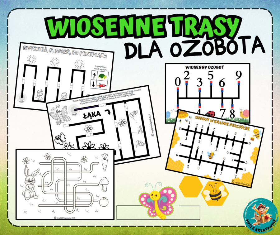 WIOSENNE TRASY DLA OZOBOTA - WIOSNA, OGRÓD, DZIEŃ ZIEMI, DZIEŃ PSZCZÓŁ,