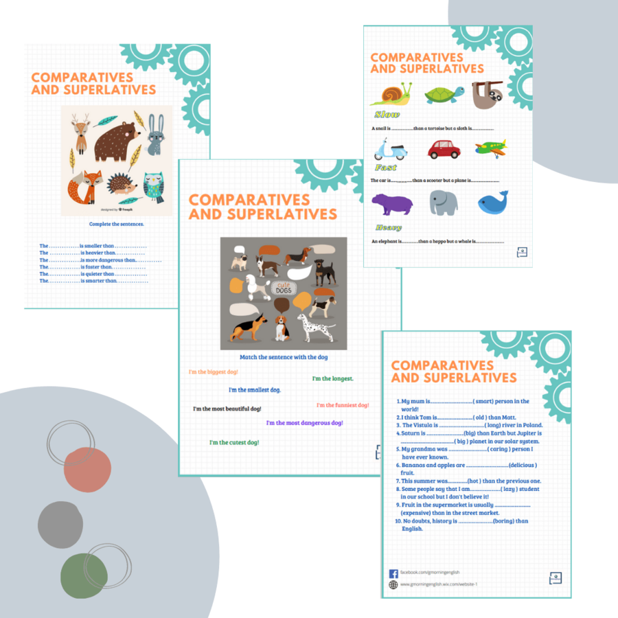 Comparatives and superlatives - stopniowanie przymiotników.