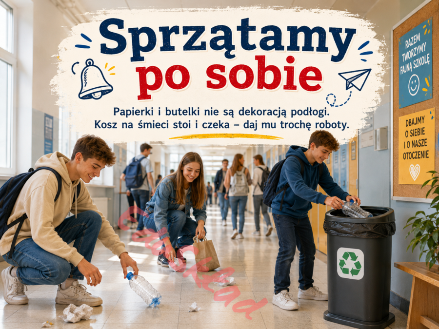 🛎️ Zasady bezpiecznej przerwy – nowoczesna gazetka korytarzowa z humorem