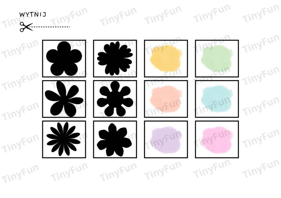 Kodowanie dla dzieci – kwiatki kolory i kształty | zabawa edukacyjna | materiał do druku