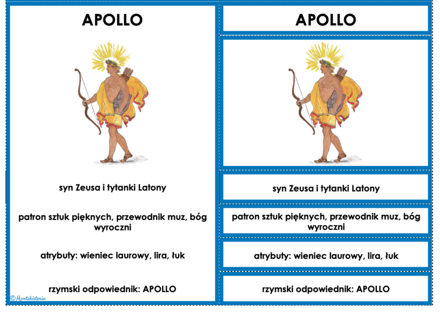 Bogowie greccy: karty do pracy samodzielnej