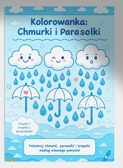 Karta pracy "Deszczowe kropelki"