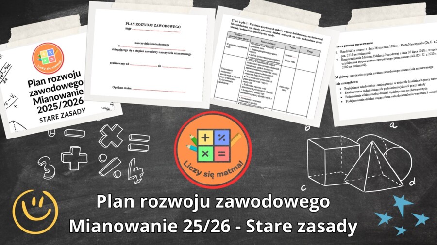 🧾 Plan rozwoju zawodowego nauczyciela kontraktowego na stopień nauczyciela mianowanego 2025/2026 - STARE ZASADY
