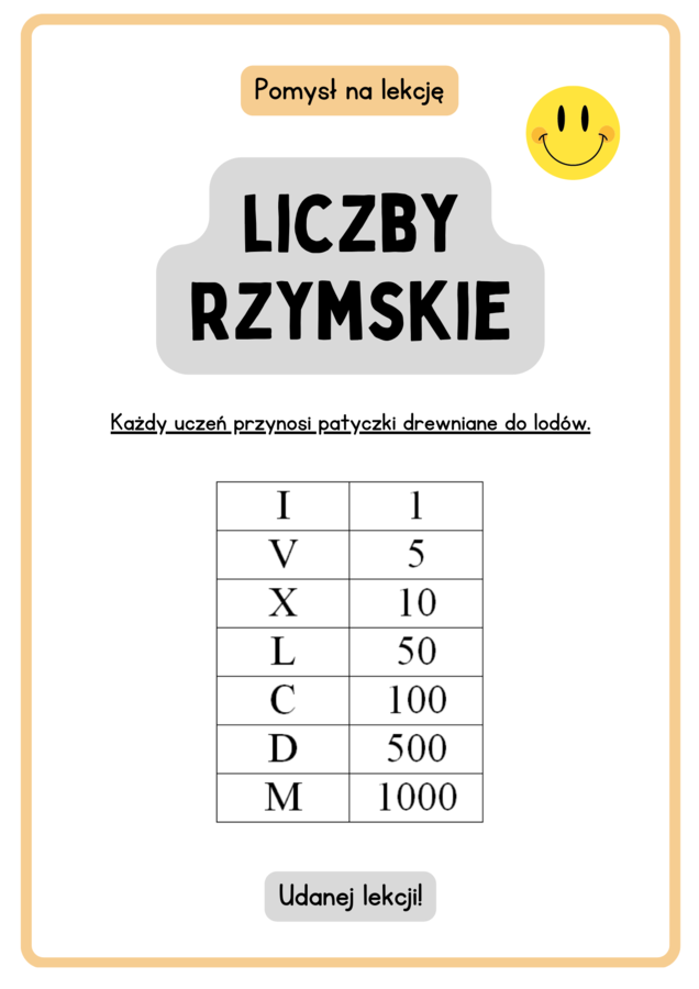 Który mamy rok? Jak to zapisać w systemie rzymskim? Liczby rzymskie - pomysł na lekcję :-)